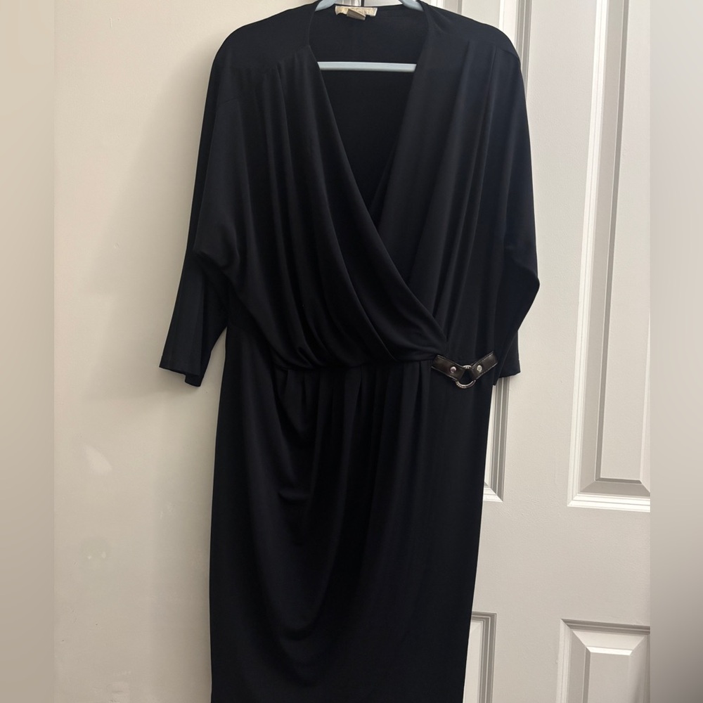 Michael Kors Midnight Navy Faux Wrap Dress